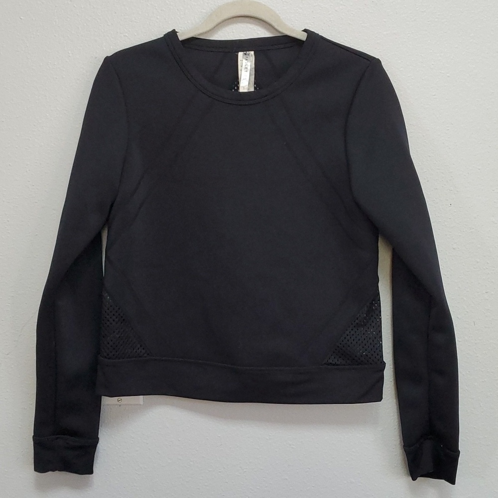 Fabletics Neoprene mesh black sweater